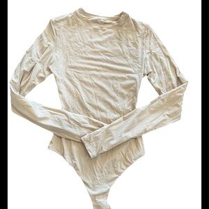 SKIMS Cream Long Sleeve Bodysuit